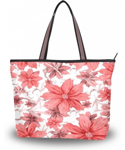 Womens Tote Bag, Vintage Floral Pattern Ladies Zip Shoulder Shopping Bag Handbags $12.71 Shoulder Bags