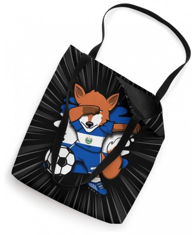 Dabbing Fox El Salvador Soccer Fans Jersey Football Lovers Tote Bag $13.69 Totes