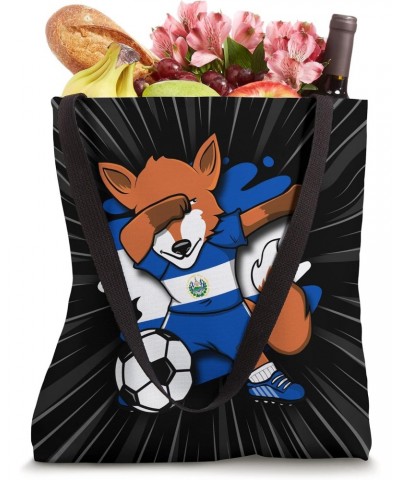 Dabbing Fox El Salvador Soccer Fans Jersey Football Lovers Tote Bag $13.69 Totes