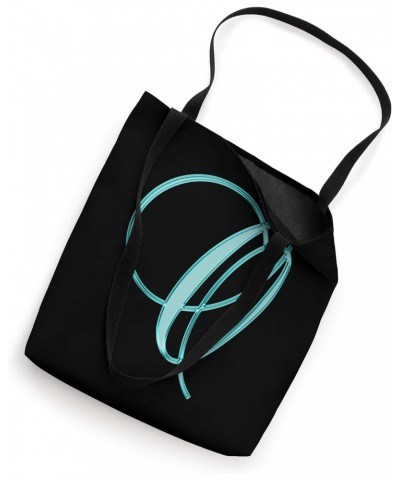 O Teal Black Turquoise Yellow Initial Monogram Letter Name Tote Bag $11.36 Totes