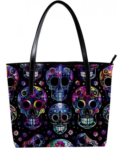 Tote Bag, Large Tote Bags for Women, Women's Tote Handbags, Skull Flower Mexico, Womens Tote Bag Design 3132 $21.06 Totes