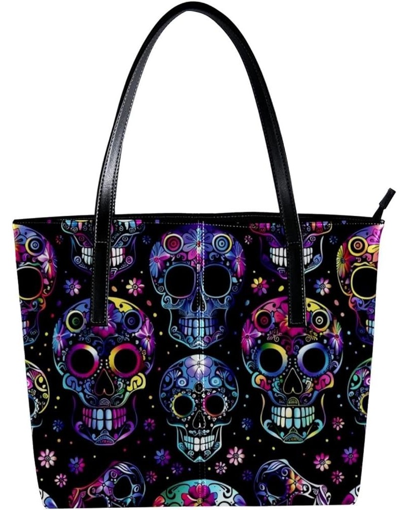 Tote Bag, Large Tote Bags for Women, Women's Tote Handbags, Skull Flower Mexico, Womens Tote Bag Design 3132 $21.06 Totes