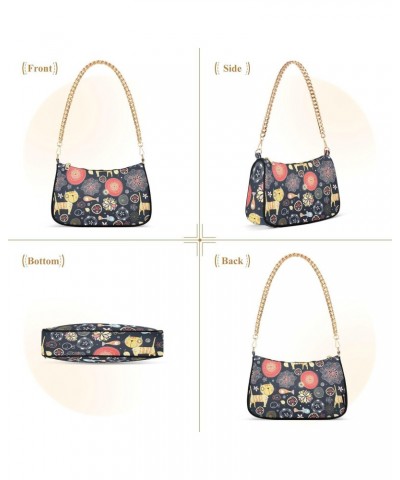 Cats Fish Shoulder Bag for Women Clutch Shoulder Purse Chain Bag with Zipper Closure Women's Tote Hobo Handbags Hobo Bags for...