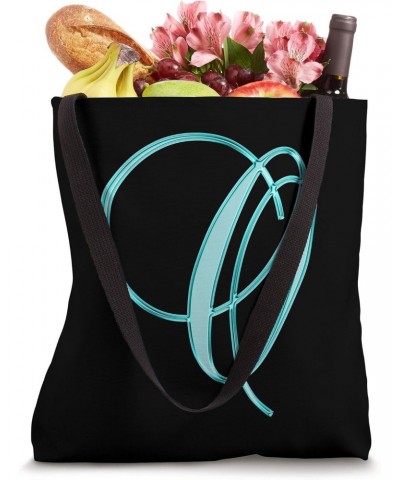 O Teal Black Turquoise Yellow Initial Monogram Letter Name Tote Bag $11.36 Totes