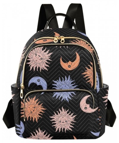 Backpack Purse for Women Colorful Sun Moon, Mini Fashion Backpack Boho Witchy Lightweight Casual Daypack Shoulder Bag Travel ...