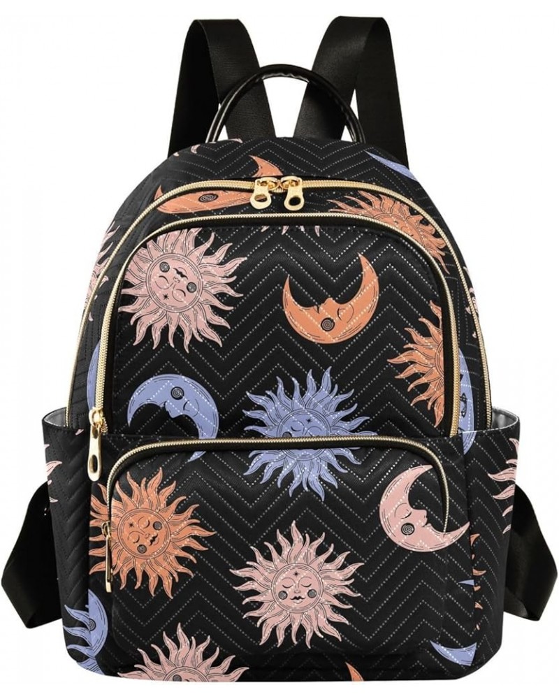 Backpack Purse for Women Colorful Sun Moon, Mini Fashion Backpack Boho Witchy Lightweight Casual Daypack Shoulder Bag Travel ...