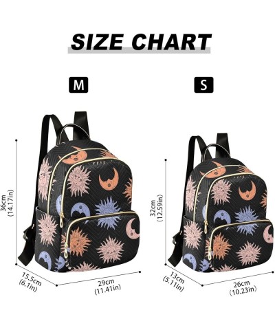 Backpack Purse for Women Colorful Sun Moon, Mini Fashion Backpack Boho Witchy Lightweight Casual Daypack Shoulder Bag Travel ...