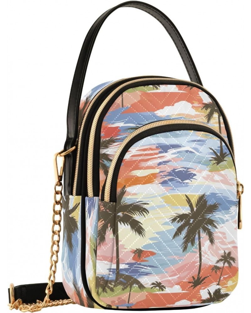 Tropical Palms Small Crossbody Bags for Women Cell Phone Shoulder Purse Handbags Wallet 21217726 $16.23 Crossbody Bags