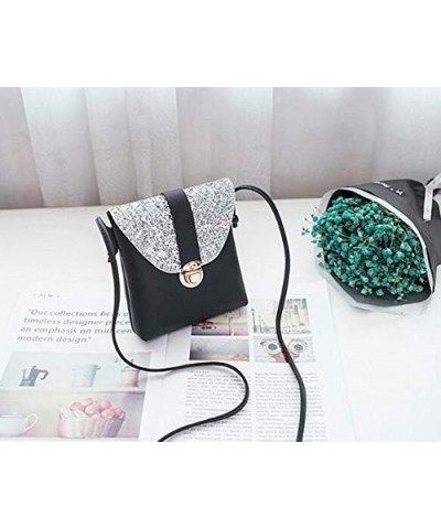 Women Sequined shoulder travel diagonal handbag handbag shoulder bag purse handbag and shoulder bag tramp messenger bag Black...