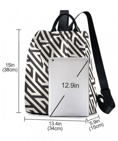 Backpack Purse for Women Fashion Travel Anti-theft Modern Stylish Zigzag Stripe Gemoetric Daypack Casual Shoulder Bag Medium ...