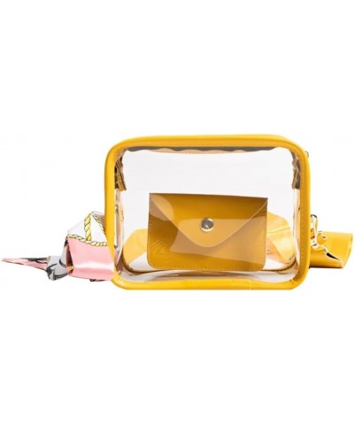 Women's Crossbody Purse Clear Bag Wristlets Wallet Stadium Approved Clear Tote Bag Casual See Through Shoulder Handbag Yellow...