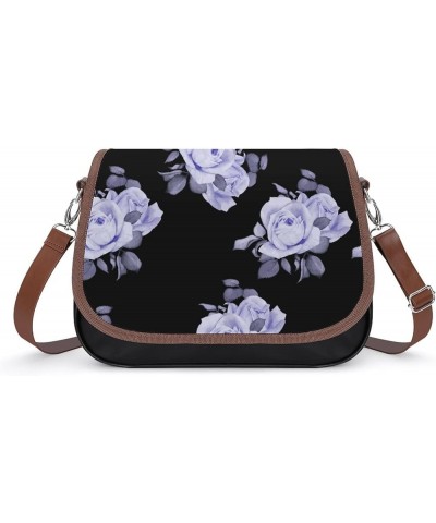 Fashion Crossbody Bags Women's Shoulder Bags Classic City Leather Satchels Hobo Bags Blue Flowers And Leaves Color10 $25.49 H...