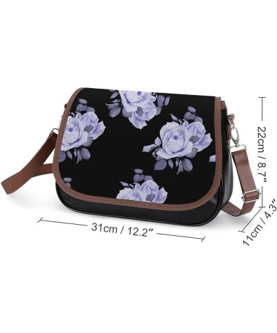 Fashion Crossbody Bags Women's Shoulder Bags Classic City Leather Satchels Hobo Bags Blue Flowers And Leaves Color10 $25.49 H...