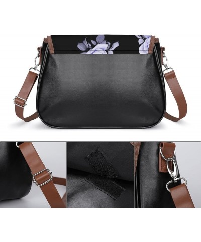 Fashion Crossbody Bags Women's Shoulder Bags Classic City Leather Satchels Hobo Bags Blue Flowers And Leaves Color10 $25.49 H...