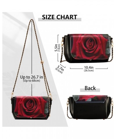 Romantic Rose Crossbody Bags for Women Retro Cross Body Purse Small PU Leather Shoulder Handbags with Chain Strap $16.80 Cros...