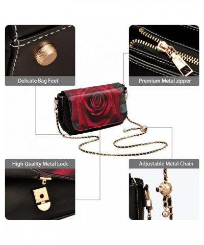 Romantic Rose Crossbody Bags for Women Retro Cross Body Purse Small PU Leather Shoulder Handbags with Chain Strap $16.80 Cros...