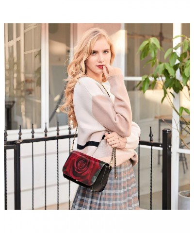 Romantic Rose Crossbody Bags for Women Retro Cross Body Purse Small PU Leather Shoulder Handbags with Chain Strap $16.80 Cros...