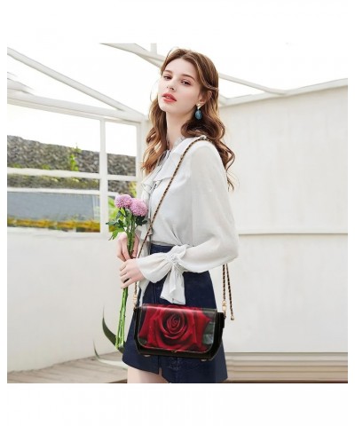 Romantic Rose Crossbody Bags for Women Retro Cross Body Purse Small PU Leather Shoulder Handbags with Chain Strap $16.80 Cros...