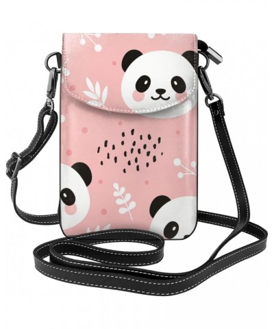 Cute Panda Head Pattern Small Crossbody Bags for Women Trendy Crossbody Bag Leather Cell Phone Shoulder Purses $15.97 Crossbo...