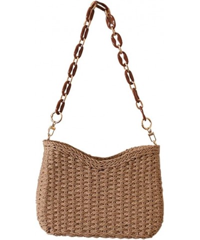 Women Straw Shoulder Bag,Straw Woven Hobo Bag Summer Beach Bag Boho Trendy Women Straw Handbag For Travel Vocation Brown $10....