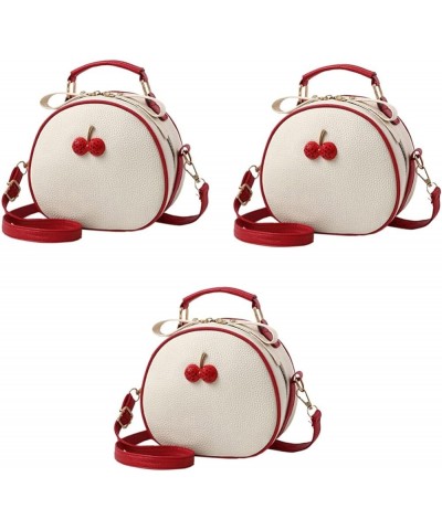 2 pcs small round bag adjustable Telephone handbag strap cherry round student mini crossbody purse Beige+redx3pcs $23.25 Cros...