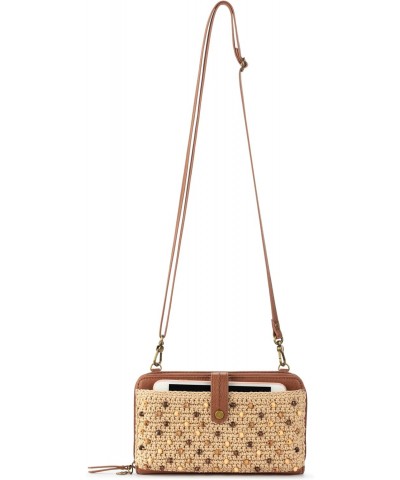 Iris Smartphone Crossbody in Crochet, Adjustable Crossbody Strap, Bamboo Neutral Beads $45.76 Crossbody Bags