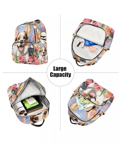 Mini Backpack Purse for Women, Dog Tulip Flower Travel Bag Casual Daypack Shoulder Bag Medium $17.91 Backpacks