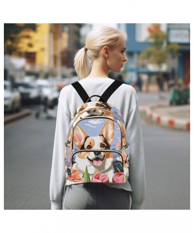 Mini Backpack Purse for Women, Dog Tulip Flower Travel Bag Casual Daypack Shoulder Bag Medium $17.91 Backpacks