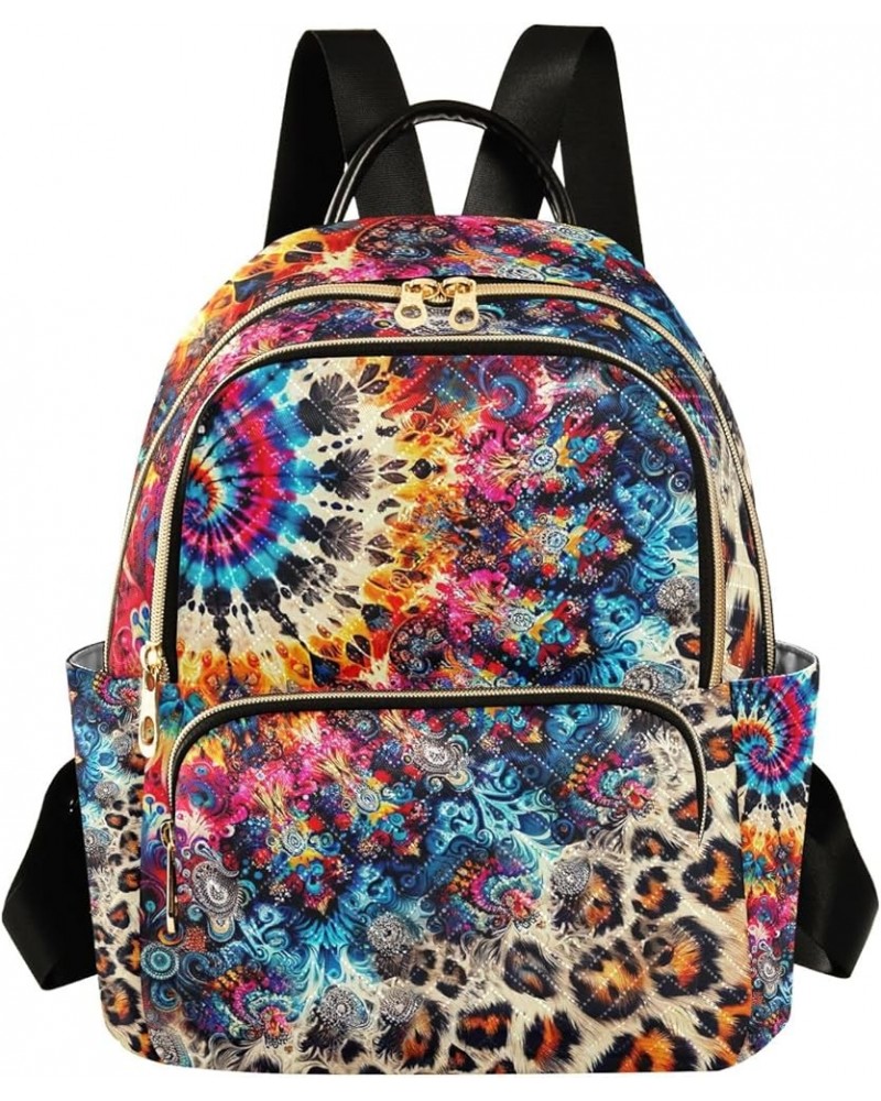 Peach Fruit Print Backpack Purses Quilted Backpack with Luggage Strap Tie Dye Leopard Print Small $22.61 Backpacks