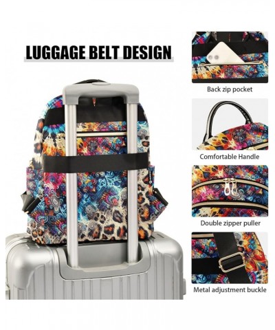 Peach Fruit Print Backpack Purses Quilted Backpack with Luggage Strap Tie Dye Leopard Print Small $22.61 Backpacks