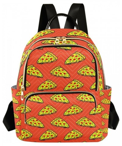 Pizza Pattern Funny Backpack for Women, Shoulder Bag Lightweight Mini Backpack Casual Daypack Back Pack Small(11.41'' x 6.1''...