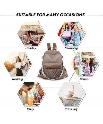 Oxford Cloth Backpack for Women Quilted Design Anti-theft Large Capacity Handbag Ladies Travel Satchel Shoulder Bags Grey $28...