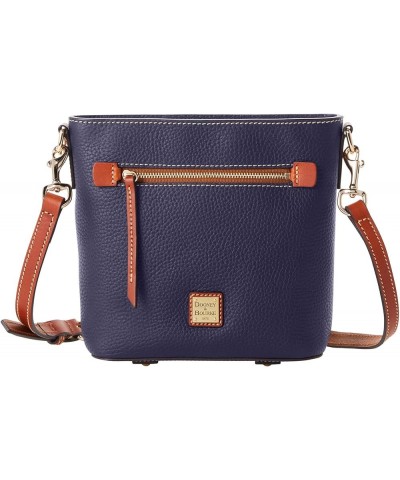 Handbag, Pebble Grain Small Zip Crossbody Midnight Blue $47.95 Crossbody Bags