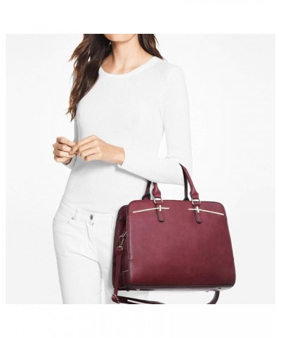 Women Handbag Wallet Tote Bag Shoulder Bag Hobo Bag Top Handle Satchel Purse Set 2pcs w/ 3 Compartments 3-burgundy $29.00 Totes