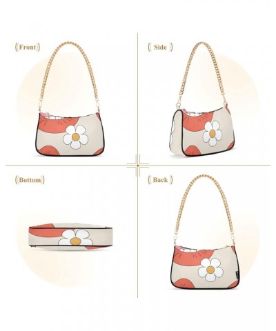 Zip Shoulder Bag for Women Lips Flowers Chain Handbags Womens Tote Satchel Bags $12.90 Satchels