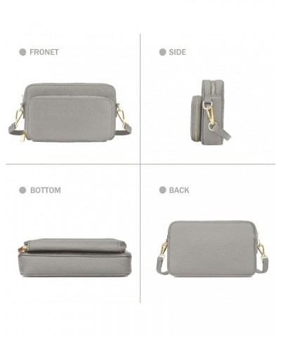 Crossbody Bag for Women Shoulder Bag with Card Slots Trendy Purse Small Size Grey $22.54 Crossbody Bags