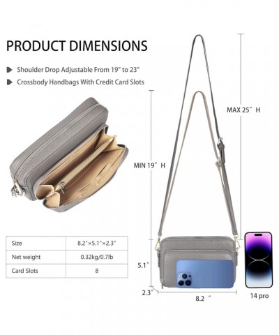 Crossbody Bag for Women Shoulder Bag with Card Slots Trendy Purse Small Size Grey $22.54 Crossbody Bags