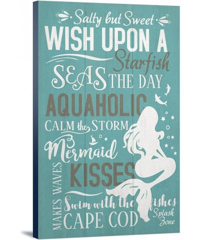 Cape Cod, Massachusetts, Mermaid Typography, (24x36 Wrapped Canvas, Wall Decor, Artwork) 24x36 Stretched Canvas $39.60 Totes