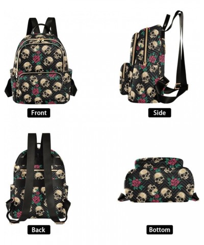 Mini Backpack Purse for Women Lightweight Girls Small Size Cute Skulls Roses School Teens College Traveling Medium $19.46 Bac...