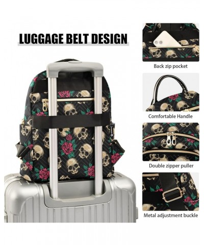 Mini Backpack Purse for Women Lightweight Girls Small Size Cute Skulls Roses School Teens College Traveling Medium $19.46 Bac...