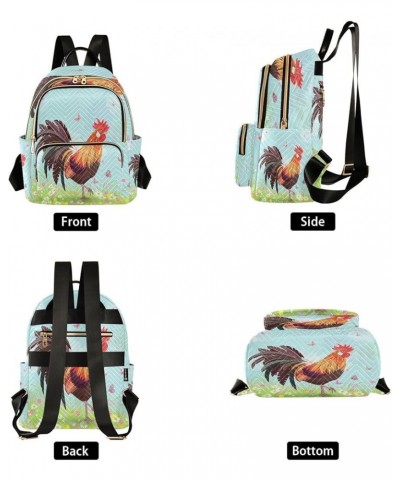 Lovely Rooster Butterfly Women Backpack Purse Ladies Fashion Shoulder Bag Daypack Travel Bag 10L Small $16.45 Backpacks