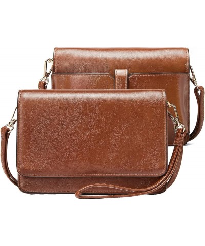 Crossbody Bags for Women Small Cell Phone Shoulder Bag Wristlet Wallet Clutch Purse 1-bright Brown $13.49 Crossbody Bags