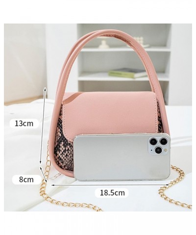 Large Travel Tote Bag for Women Fashion Women Artificial Leather Hasp Snake Pattern Shell Fit Bag for Woman Pink $11.12 Totes