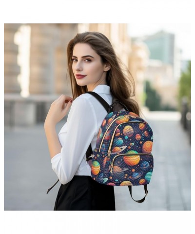 Space Planet Galaxy Backpack for Women Fashion Shoulder Bags Small Casual Daypack Travel Bag S 202a0403 M(11.4"x6.1"x14.17") ...