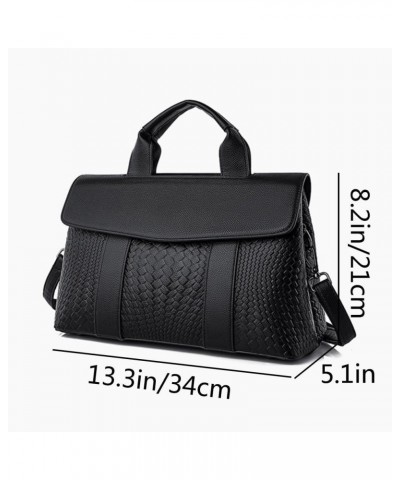 Women Elegant Top Handle Satchel Purse Handbag PU Leather Shoulder Bag Attache Case Black $18.48 Satchels