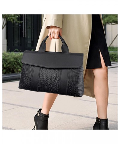 Women Elegant Top Handle Satchel Purse Handbag PU Leather Shoulder Bag Attache Case Black $18.48 Satchels