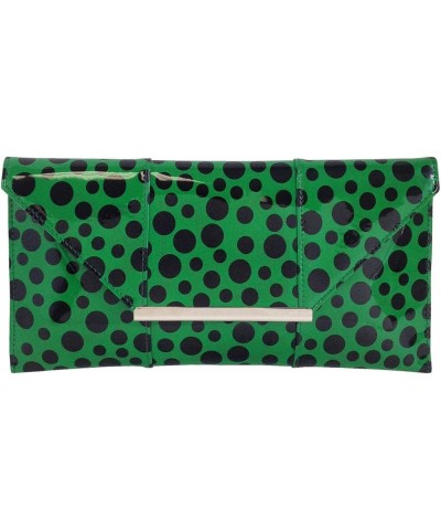 Polka Dot Patent Envelope Clutch Green $17.48 Clutches