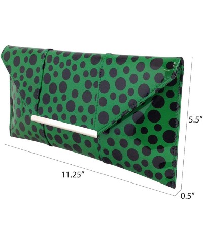 Polka Dot Patent Envelope Clutch Green $17.48 Clutches