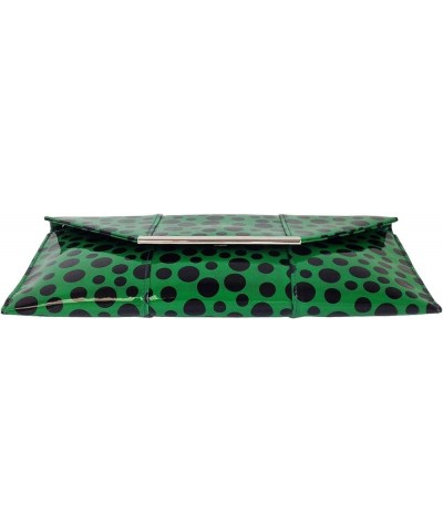 Polka Dot Patent Envelope Clutch Green $17.48 Clutches