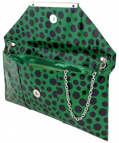 Polka Dot Patent Envelope Clutch Green $17.48 Clutches